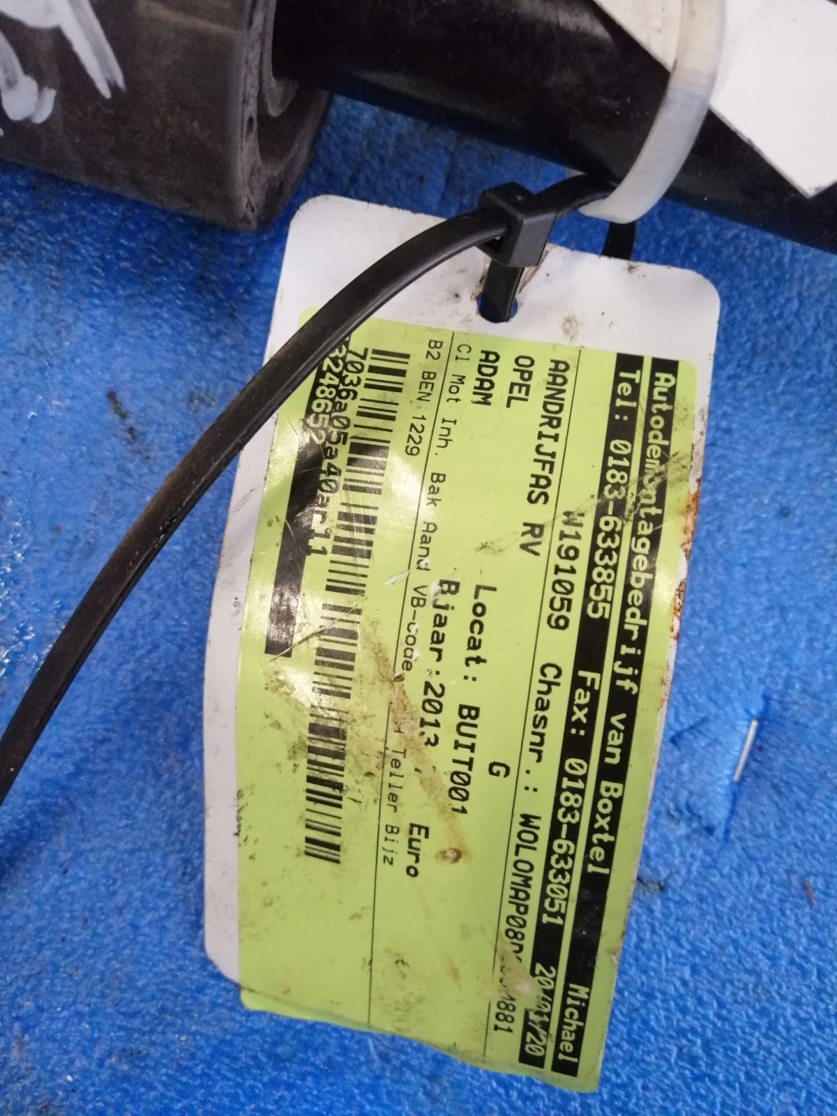 semi-axis OPEL ADAM 2013 R right 1.2 petrol 13248652