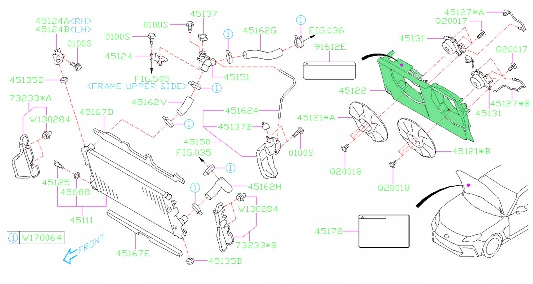 45122CC000 - КОРПУС ВЕНТИЛЯТОРА SUBARU BRZ 2.4 США 2022-