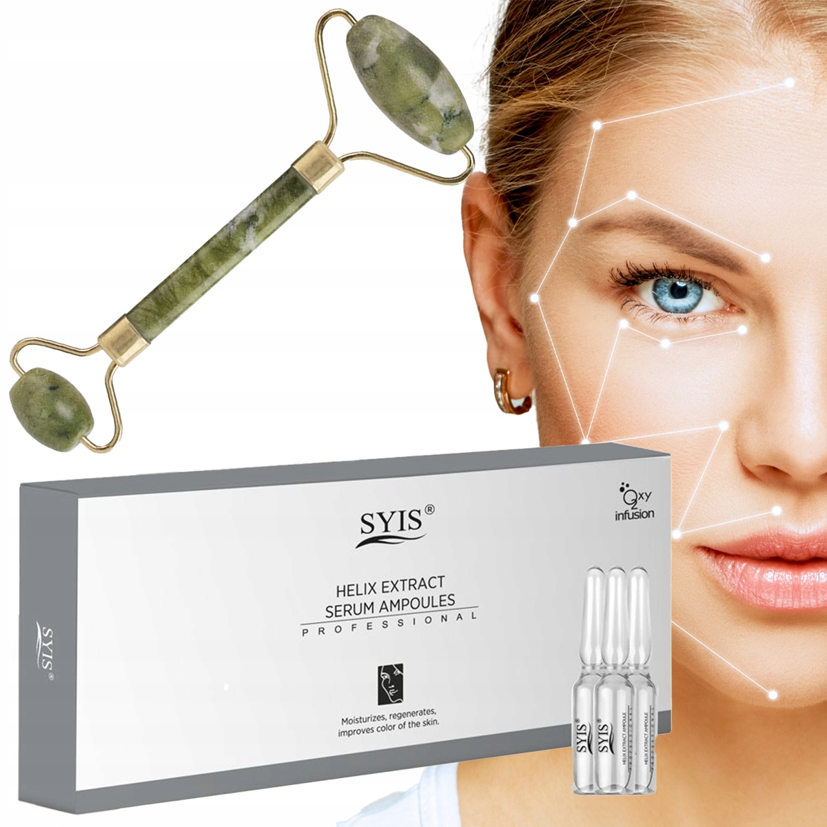 Syis ampułki serum śluzem ślimaka do twarzy ROLLER