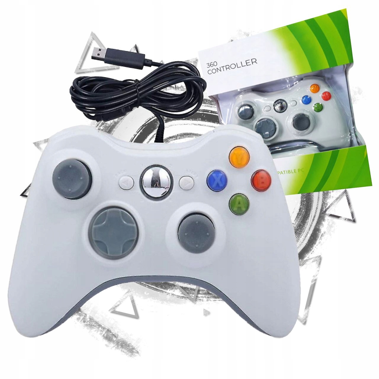 GAMEPAD PAD DO PC XBOX 360 KONSOLI DUAL SHOCK BIAŁY KONTROLER