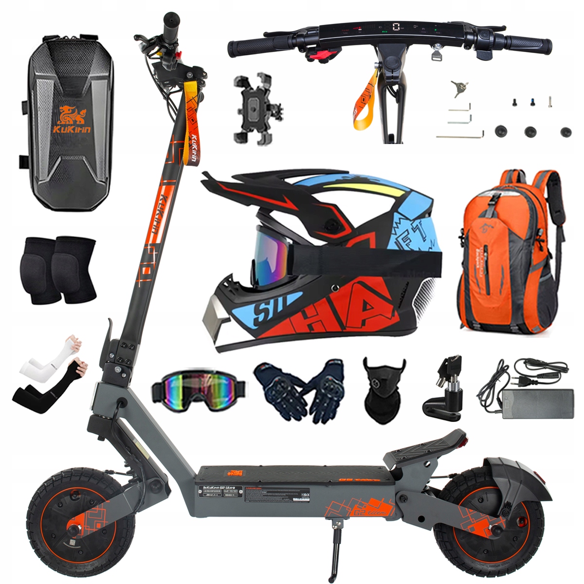 Kukirin G2 Ultra elektrické vozidlo 2000W 55km/h 55KM 48V18Ah 10" dárky