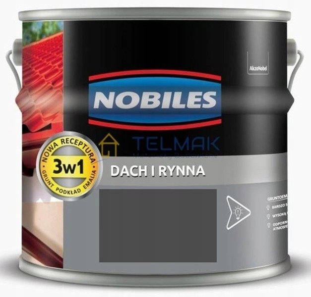 Nobiles Smaltovaná Strecha A Žľab Čierny 5 L Akrylová Odolná Farba Mat