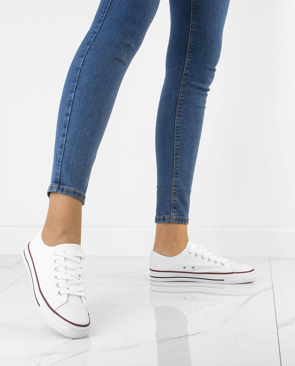 9 MĘSKIE NISKIE BIAŁE TRAMPKI TENISÓWKI 43 Model inny