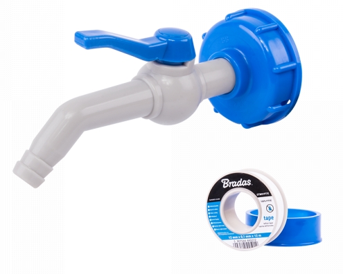 

Kran 1/2" Pp 45°z adapterem na wąż 17mm taśma