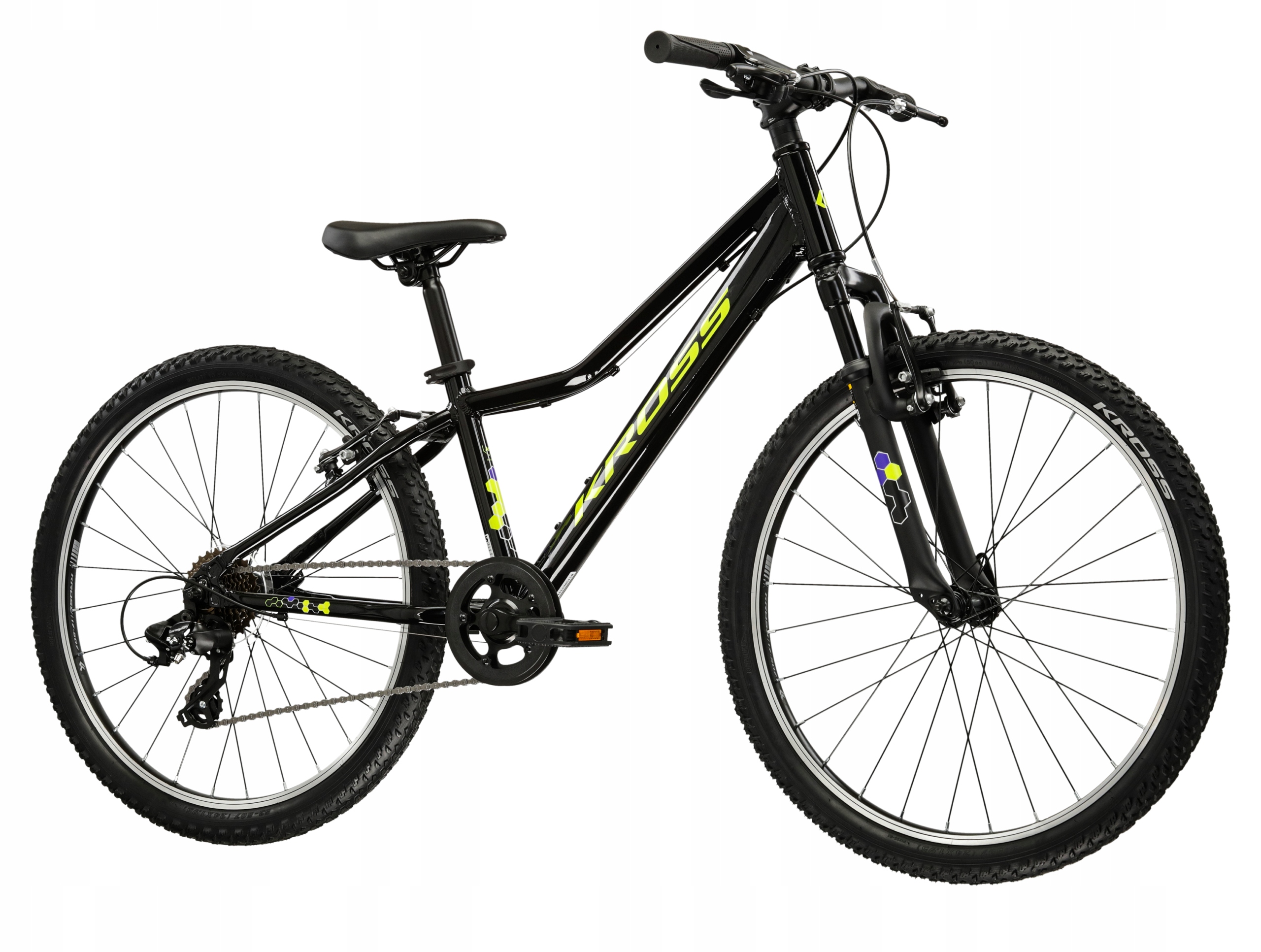 Rower Mtb Kross Hexagon Jr 1.0 rama 12 cali koło 24" czarno żółty