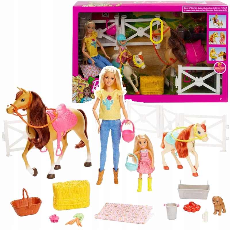 Zestaw Barbie GLL70 Barbie i Chelsea w stadninie