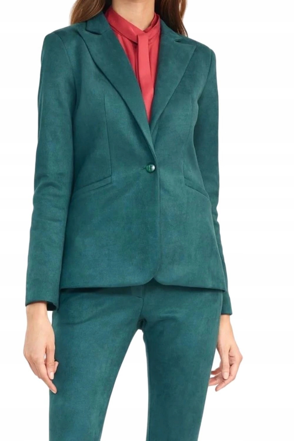 Dámská bunda Nife sako zelená, módní, jednořadá, sametová vel. 40