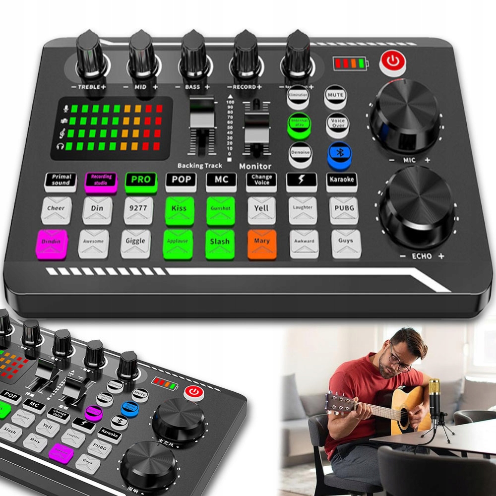 FIFINE Mikser audio do gier, streaming RGB PC