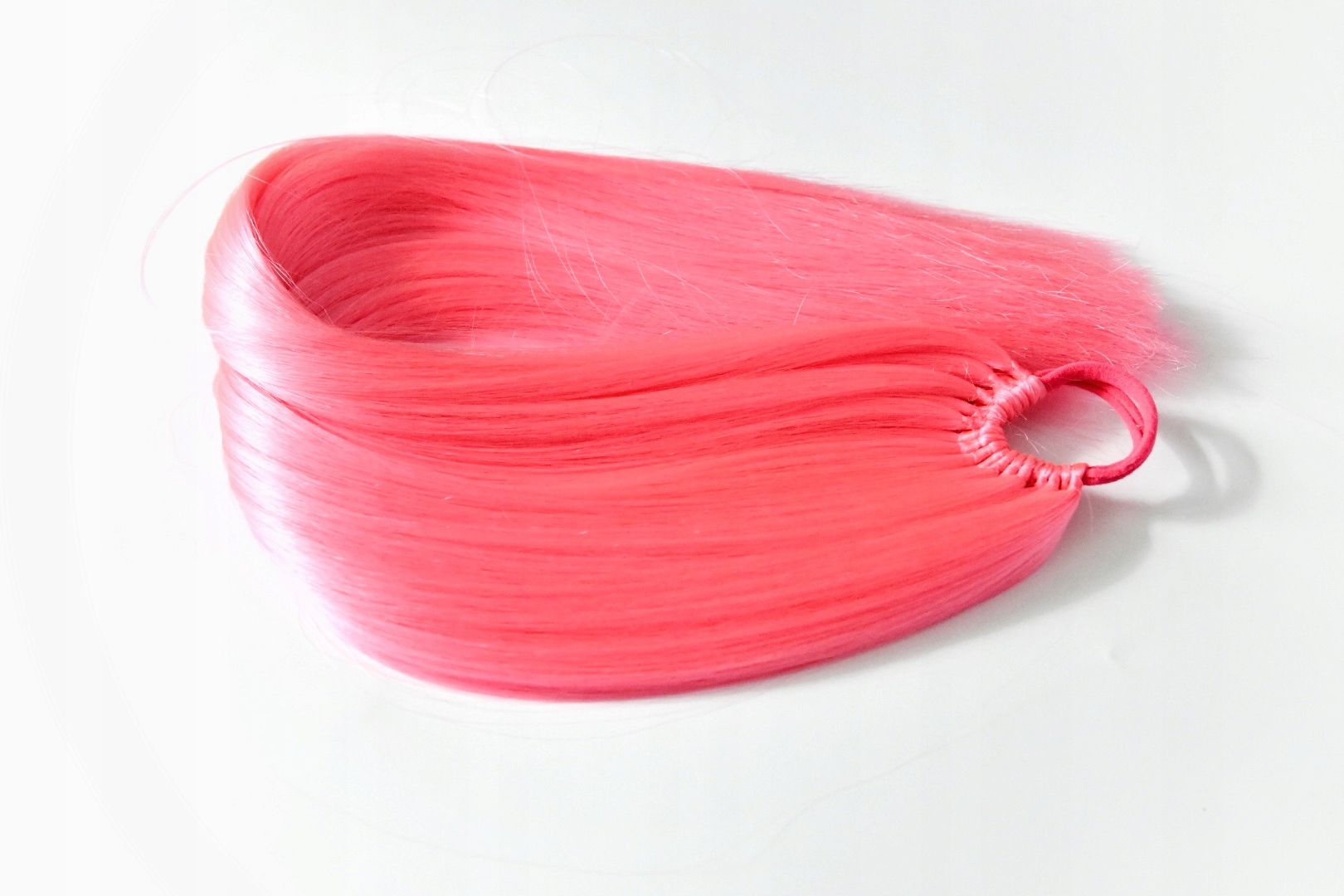 Culík na gumičce, prodloužení culíku neonově růžový L 120g