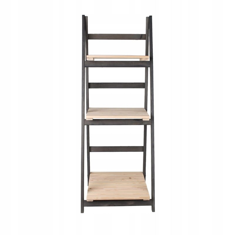 Kwietnik, Regał DREWNIANY 3 półki GRAFIT Długość maksymalna 41 cm