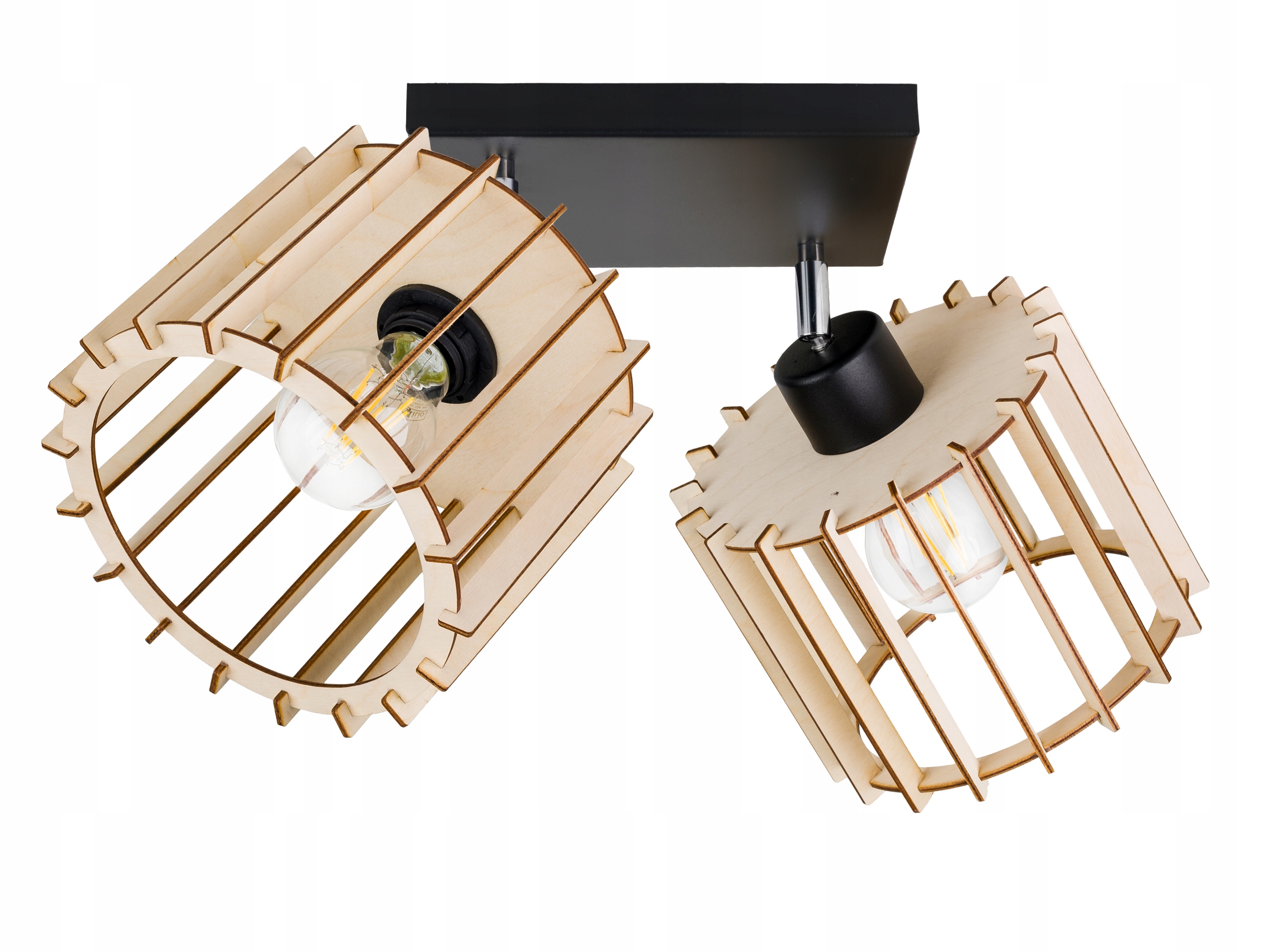 

Lampa Plafon żyrandol ruchomy sufit Walec 2 Drewno