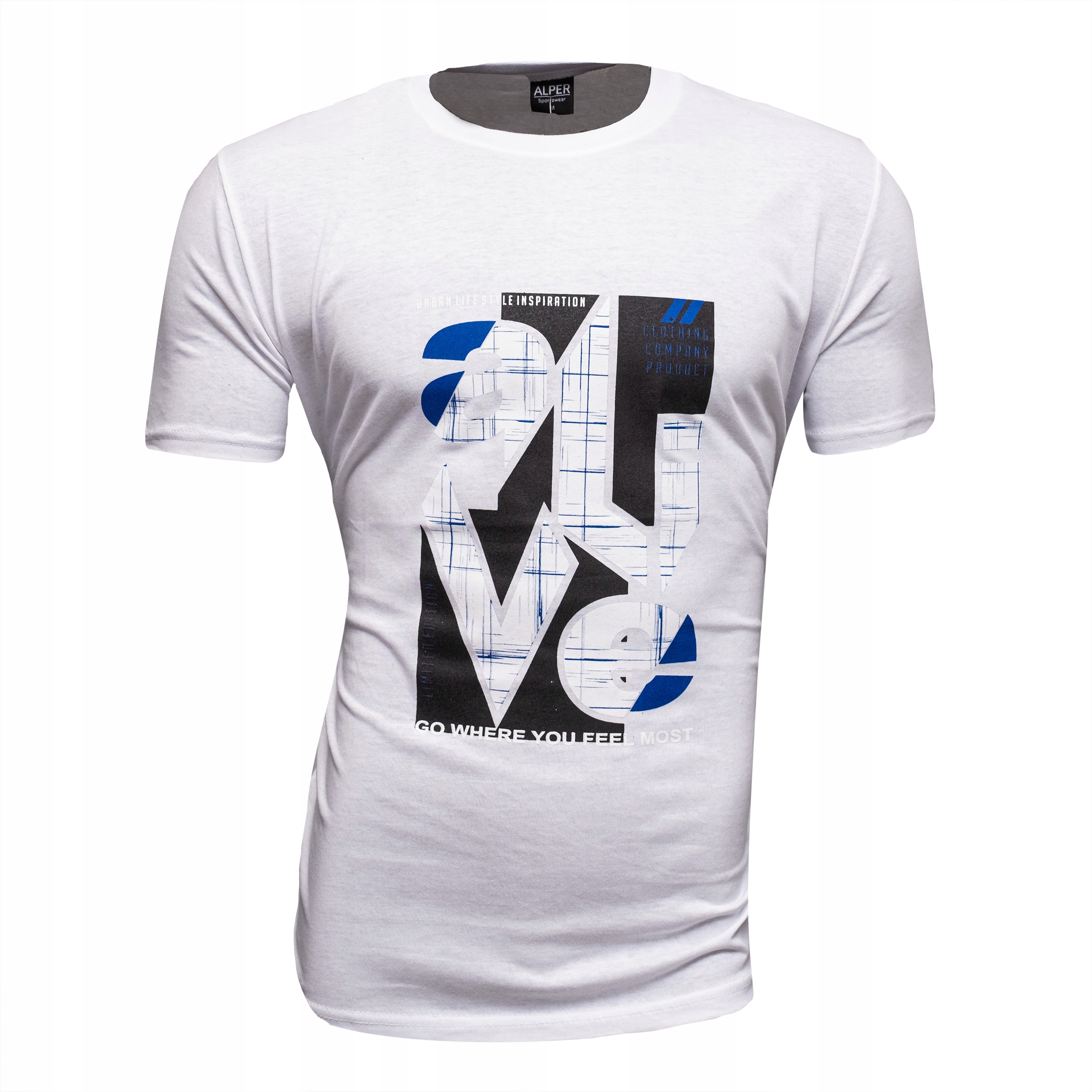 

W Koszulka Męska T-shirt Biały roz M Bawełna