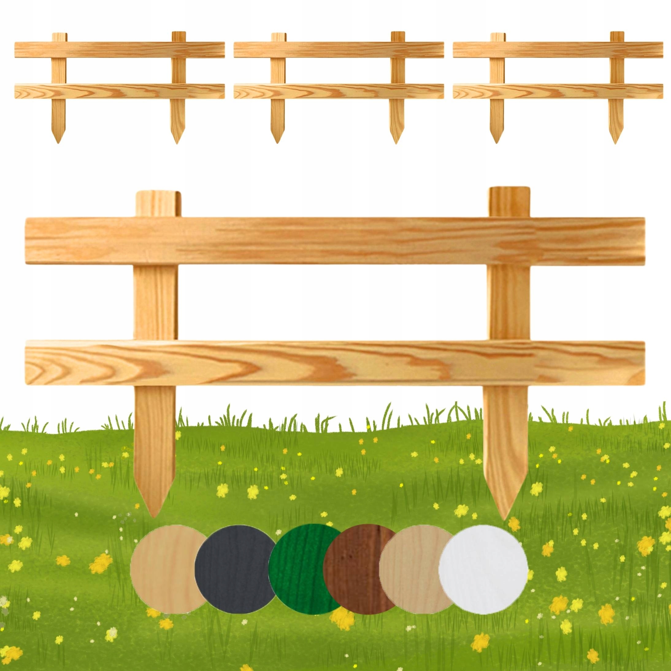 Zahradní plot dřevěný obrubník palisáda 50 x 30 cm Přírodní 4 ks