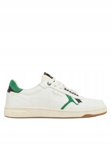 Pepe Jeans Bílé Pánské Sportovní Boty Se Zelenými Vložkami Z Kůže 40 Awf