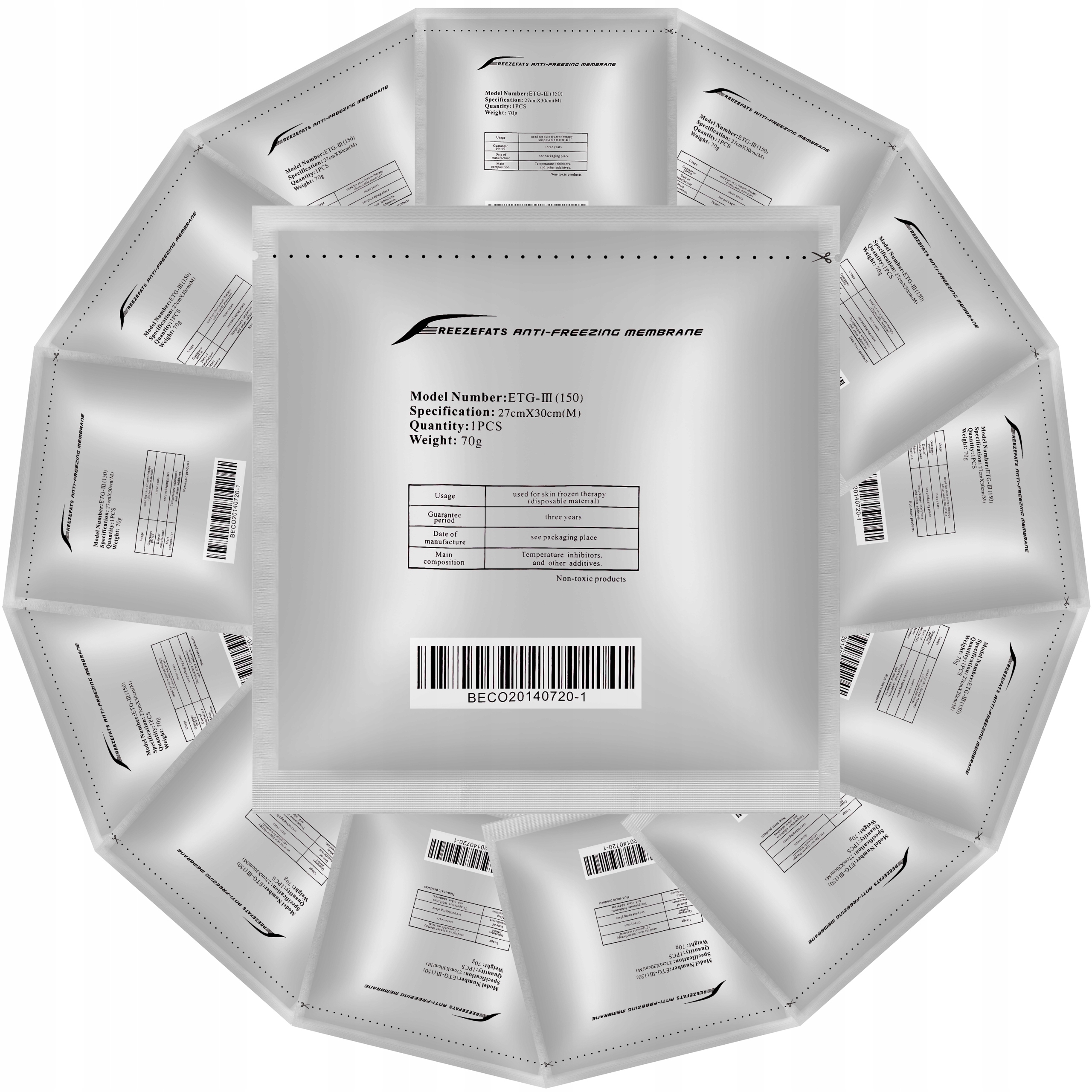20 x Membrána Proti Zamrznutí Kryolipoliza -20s