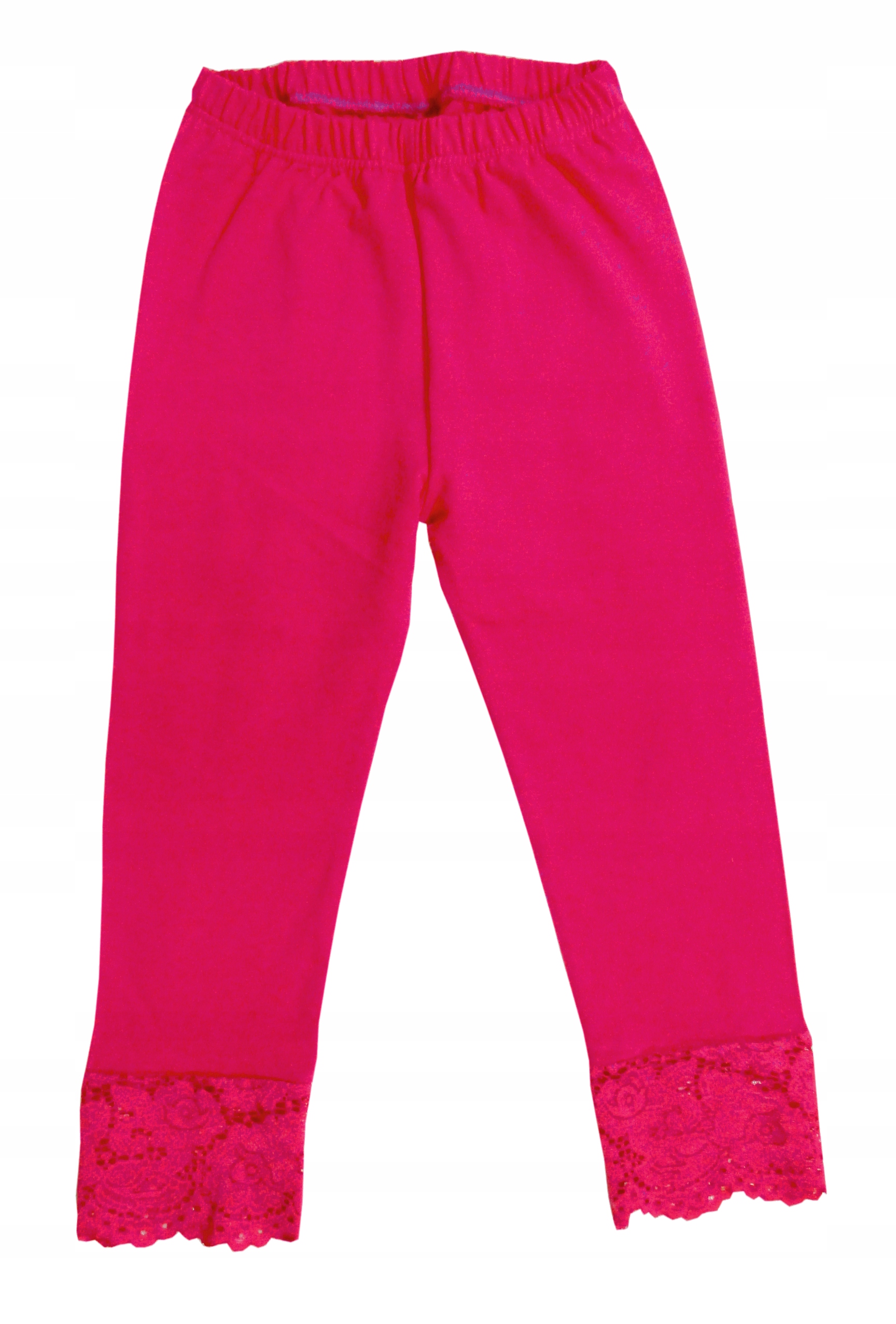 

Legginsy getry leginsy 3/4 z koronką 128 różowe
