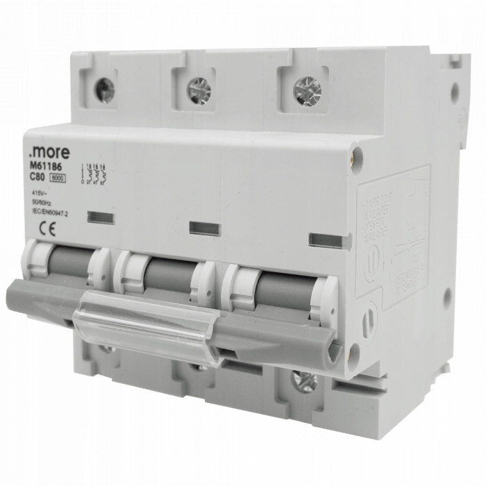 Nadproudový spínač 10kA 3P Curve C 80A IP20 na Din lištu Ecolight