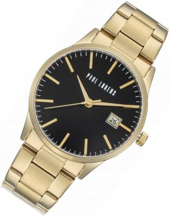 Elegantní Pánské Hodinky Paul Lorens PL14573B-1D1 Zlato-černé S Datumem 41 mm