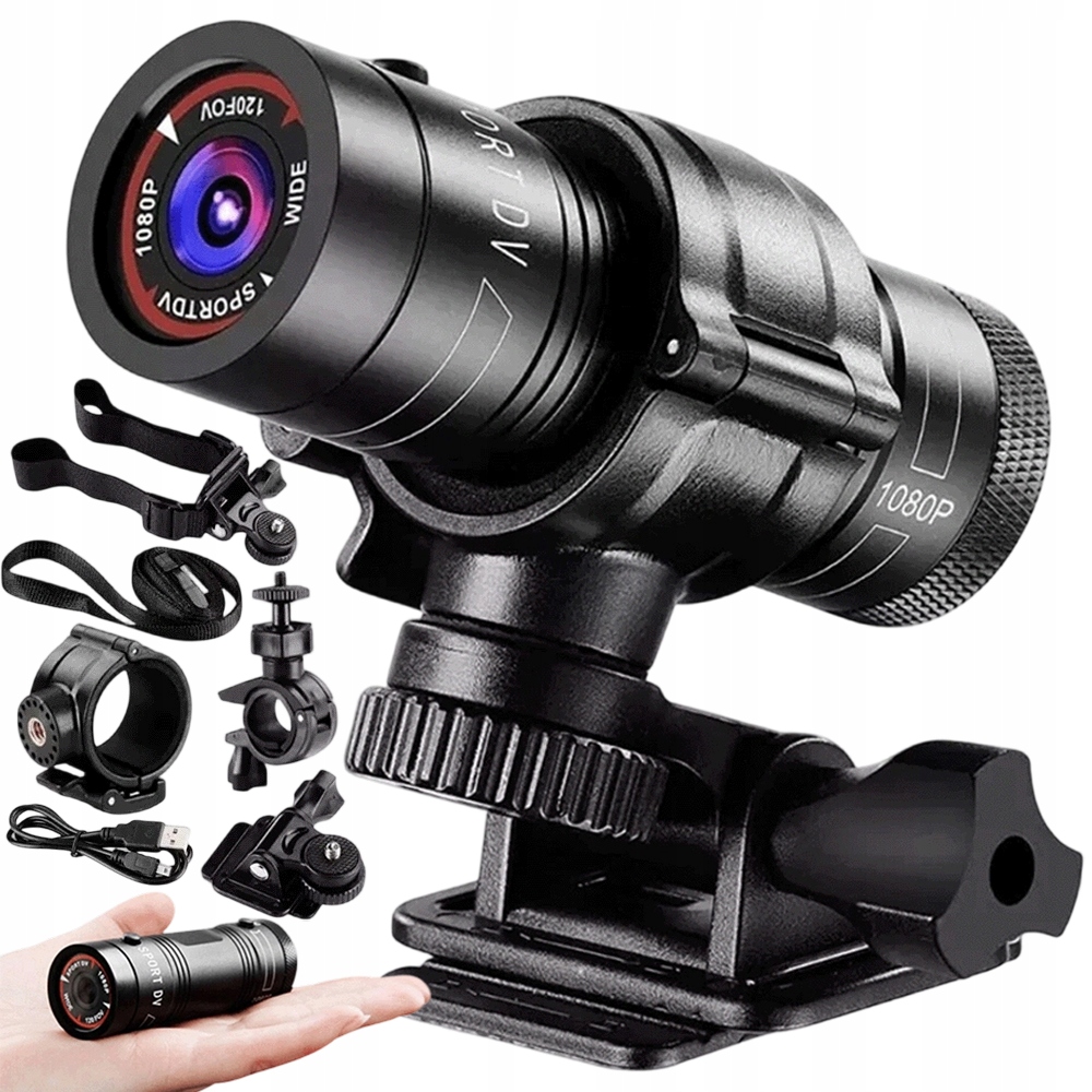 Rejestrator Sportowy 1080P Do Roweru Z Kamerą Uchwytami Wbudowany mikrofon