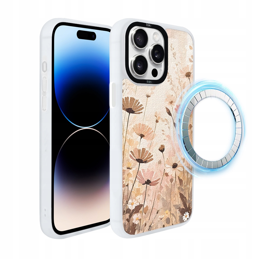 Pouzdro pro iPhone 14 Pro Max Ibizu DropGuard Matt s MagSafe, Květinová louka