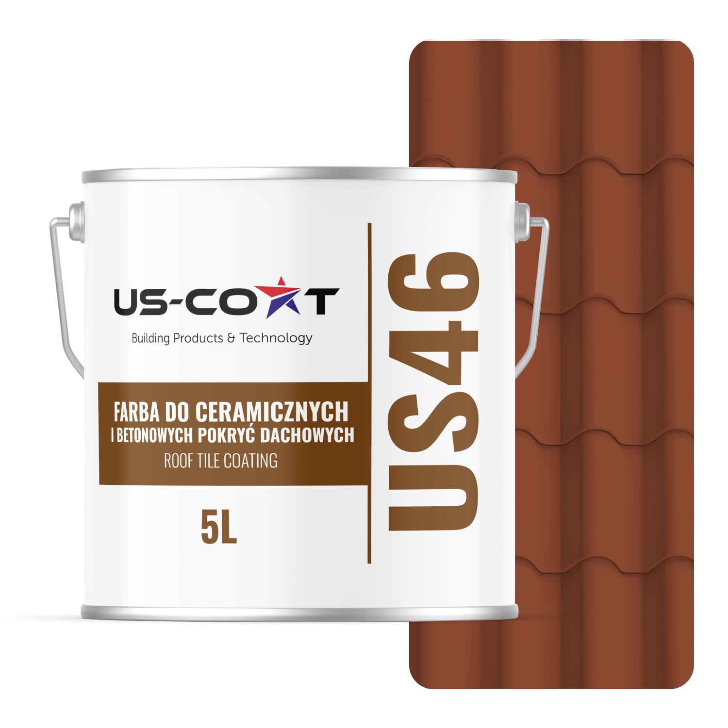 Farba Na Keramické Strechy, Betónové Krytiny, Tehlový Ral, 8004 5 L, Satén