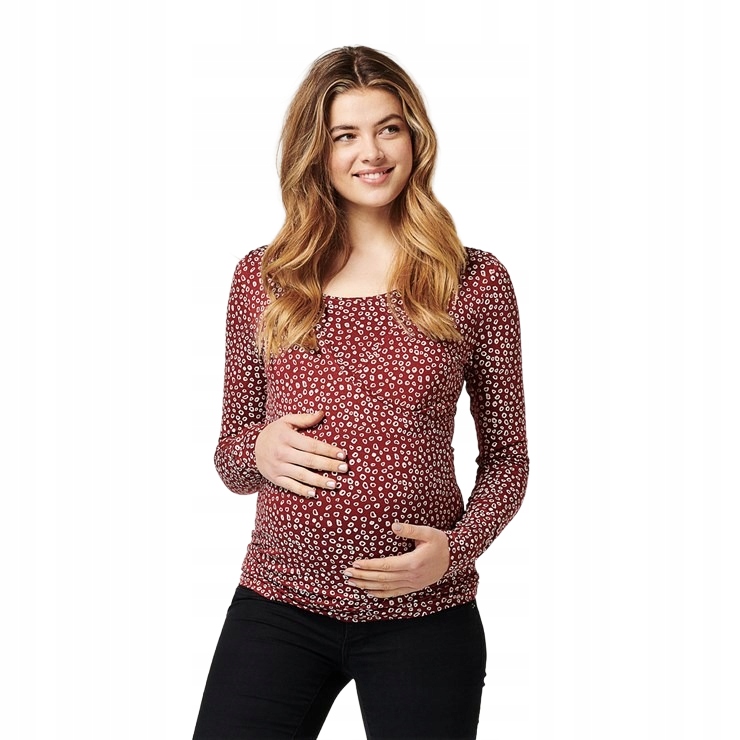 Noppies Těhotenská Halenka Bordó S Puntíky Dlouhý Rukáv XXL Jpa