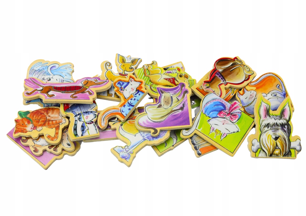 Zestaw Magnesy Drewniane Zwierzęta Kolorowe 20 Sztuk Marka LEANToys