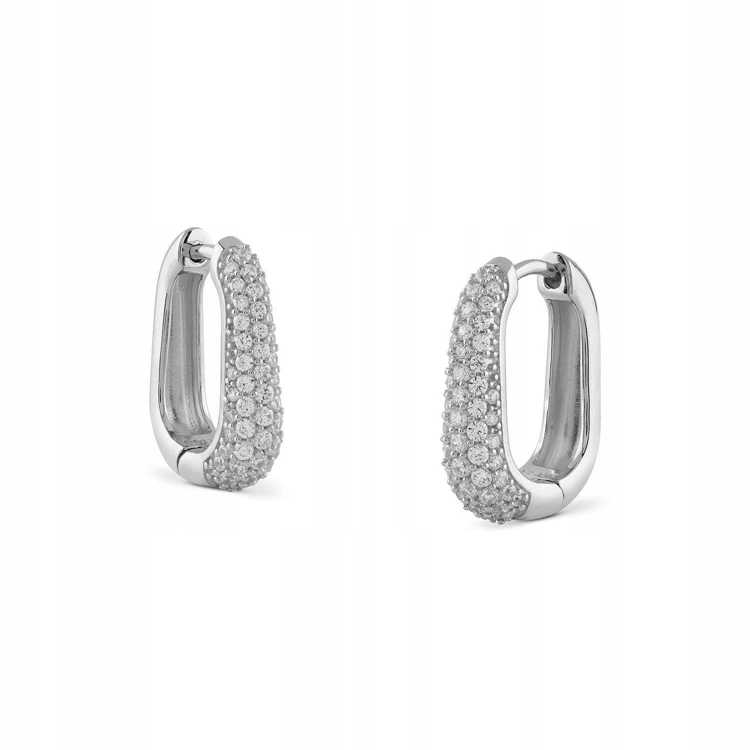 Stříbrné náušnice Guess Nuances Oválné s zirkonem ryzosti 925 pouta