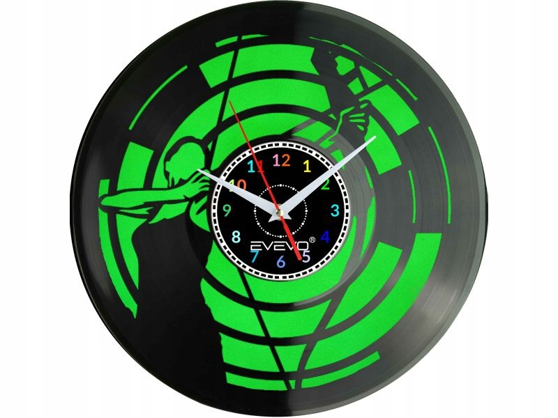 Nástěnné Hodiny Lukostřelec Archer Fluorescenční Pozadí Vinylová Deska Pr
