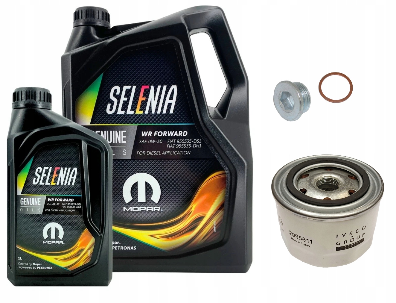 Sada olej Selenia Wr Forward 0W30 6L filtr korek Ducato 2.3 MultiJet 16->
