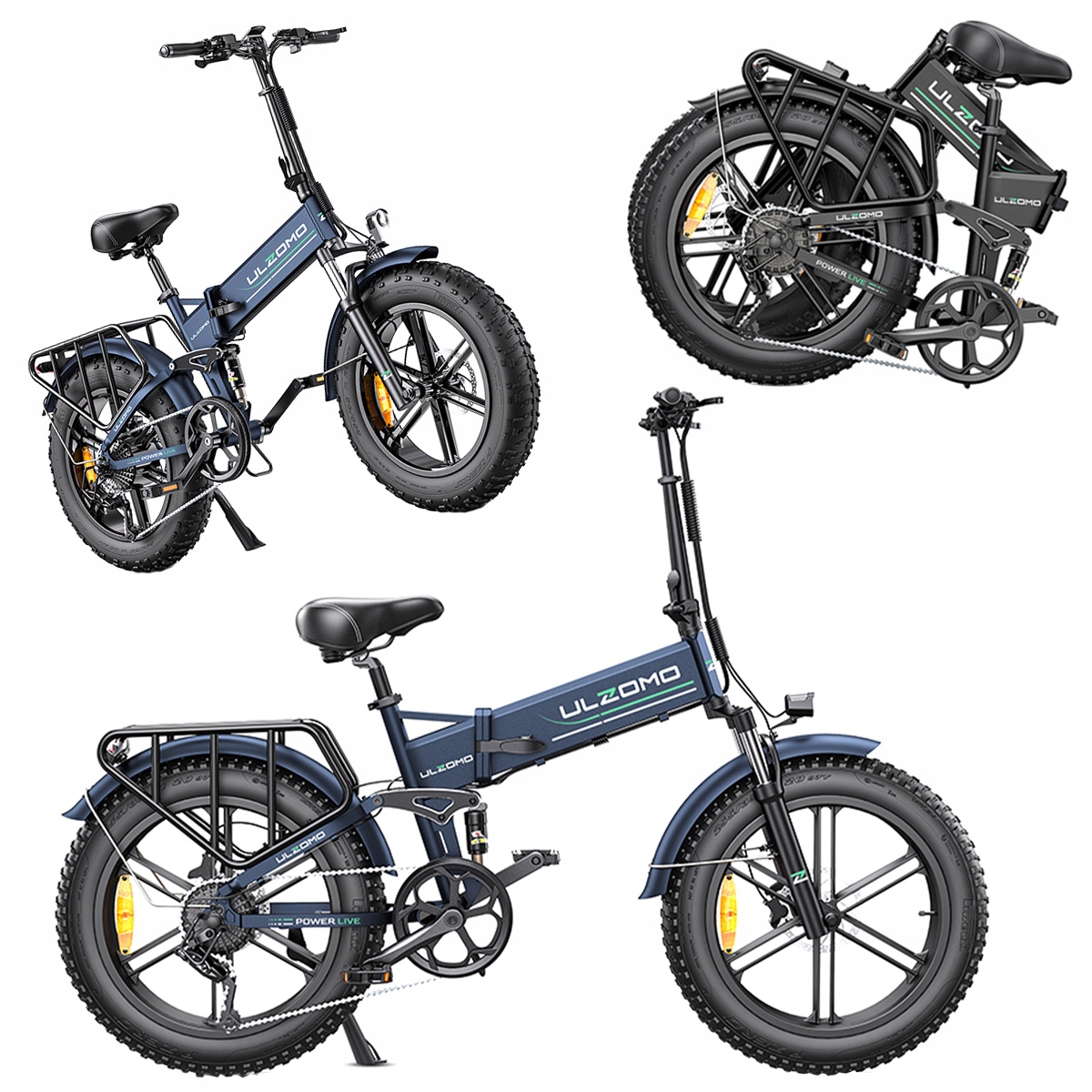 Pojazd elektryczny składany 20" 120km 40km/h 750W 48V Ulzomo Dune Niebieski