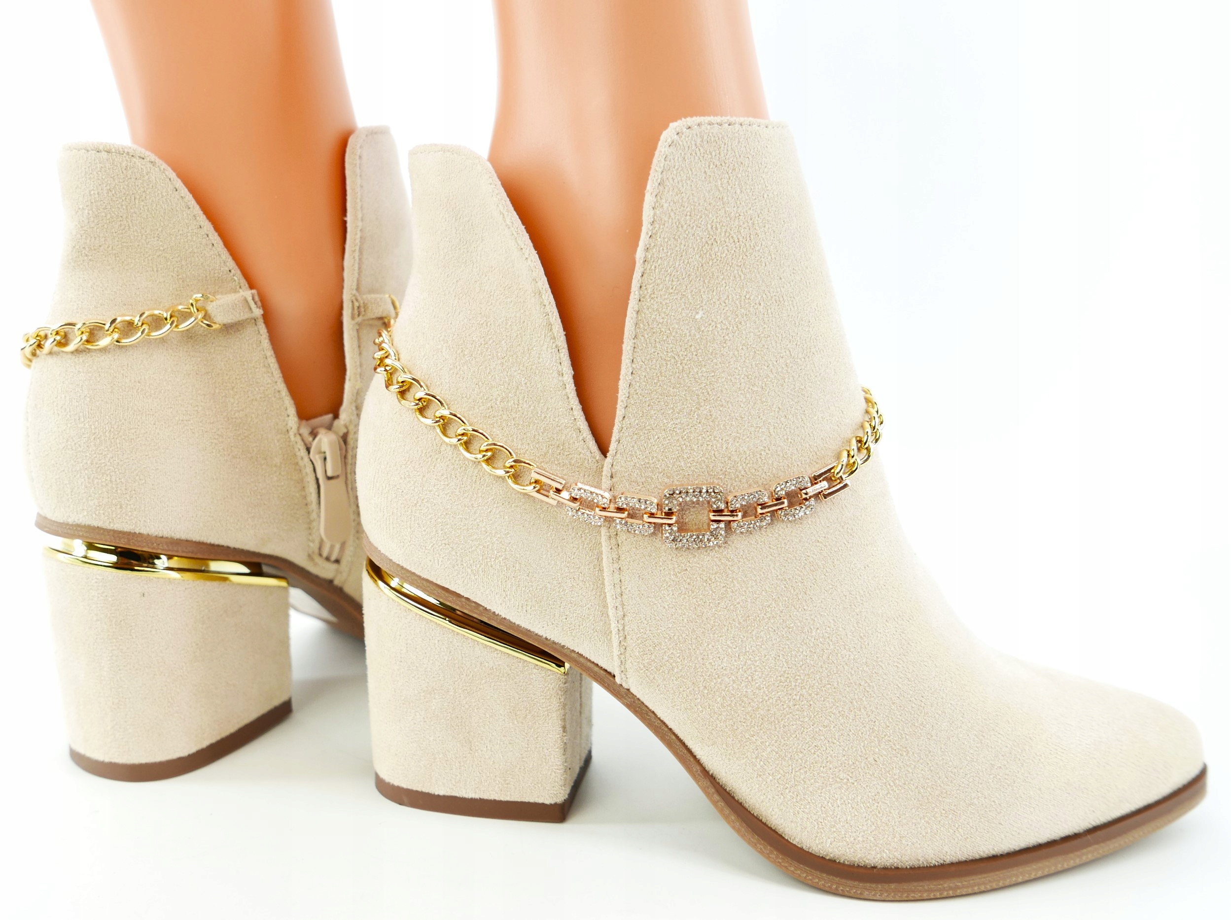 SEASTAR JASNO BEŻOWE ZAMSZOWE BOTKI NA OBCASIE R41 Marka Seastar