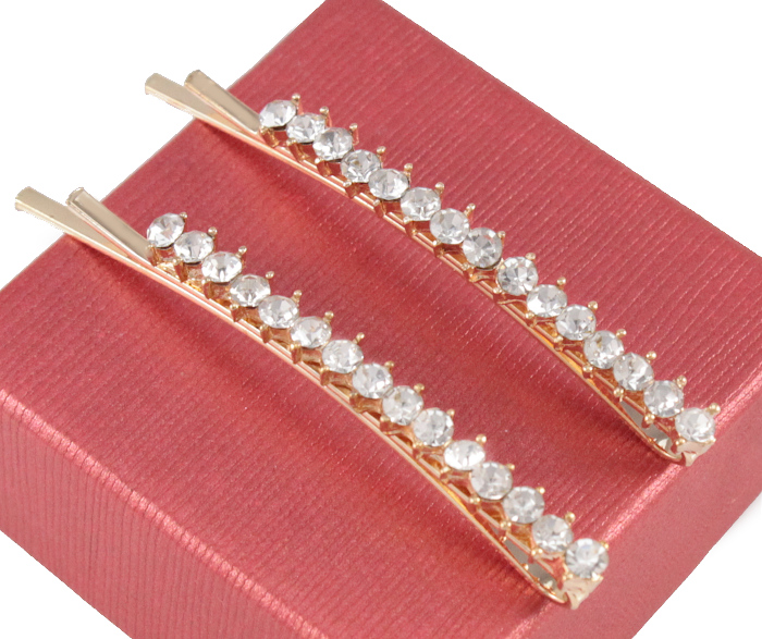 

Wsuwki Do Włosów Złote 2 Szt Szklane Cyrkonie