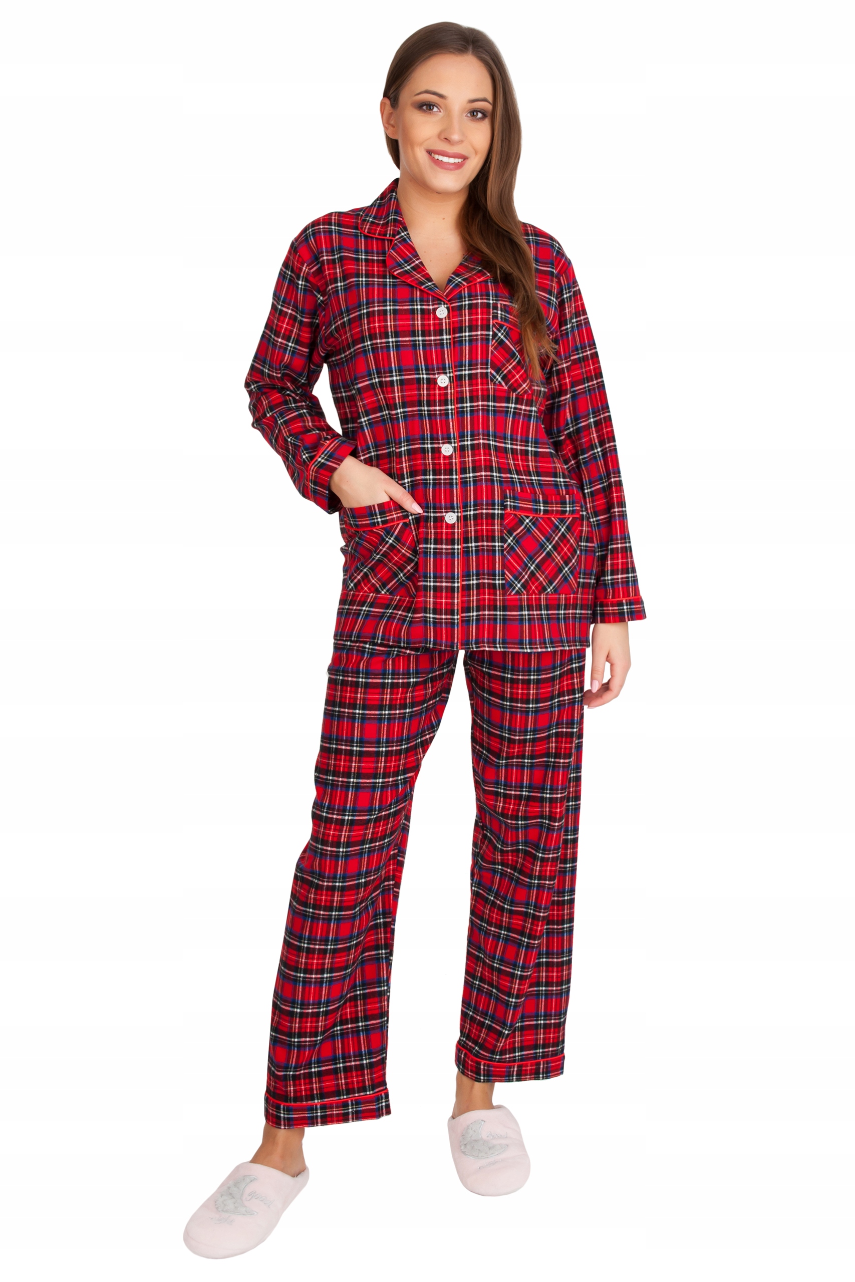 Flanelowa ciepła Rozpinana piżama damska Fm rozm. M