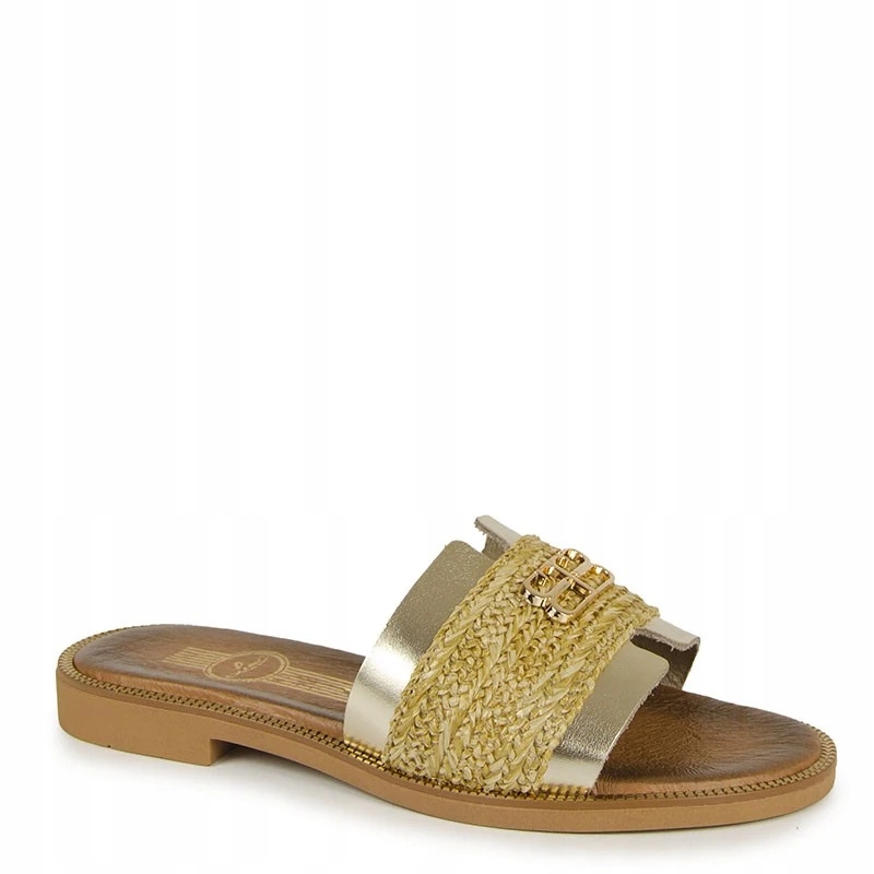 Lemar 40426 Zlaté Kožené Nazouváky S Ozdobou 37