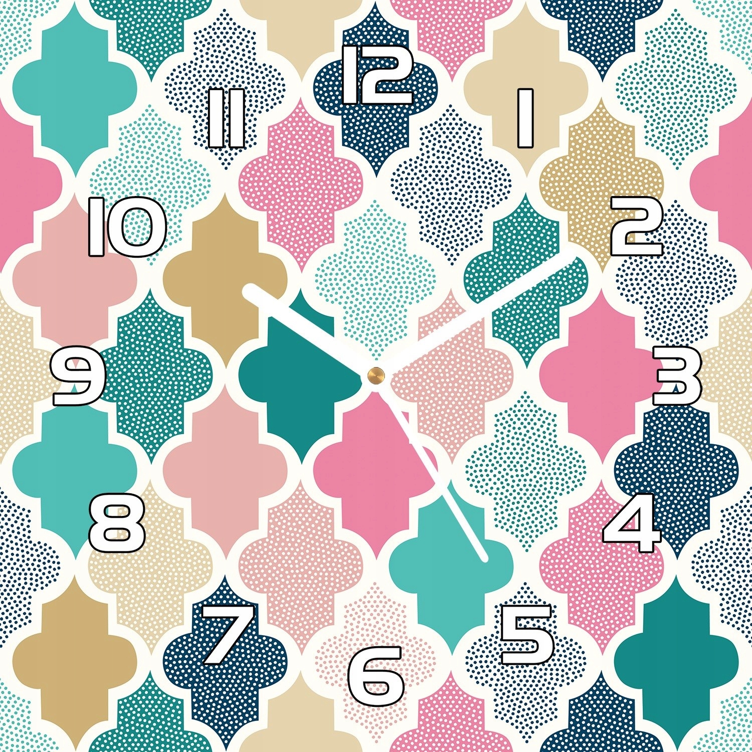 

Zegar na szkle Kolorowy orientalny wzór 30x30 cm