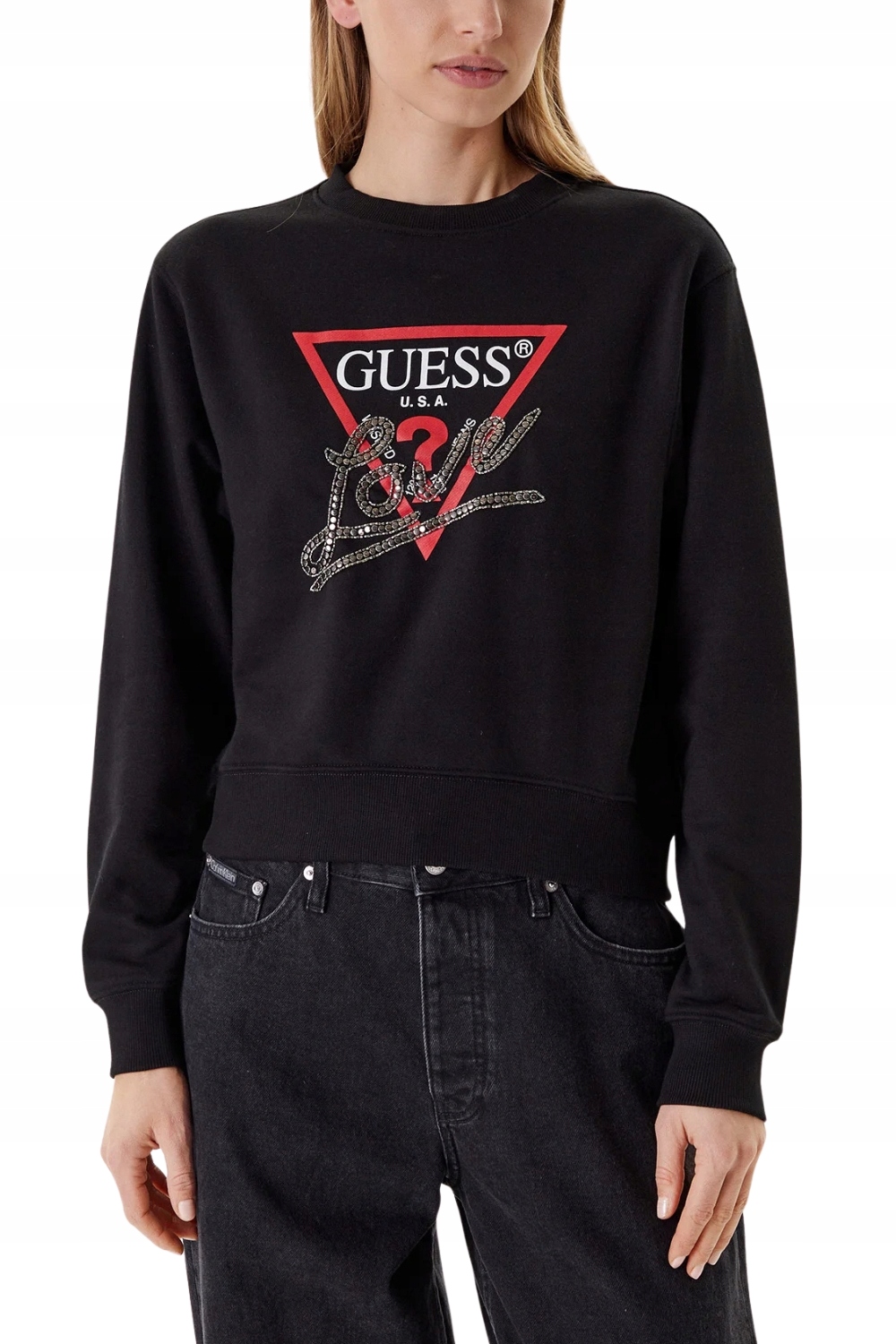 Guess Černá dámská mikina Studded Love M