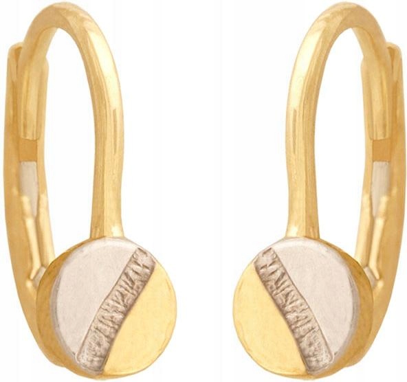 Náušnice Zlaté 585 Bílé Zlato Kulaté Šroubky 14KT elegantní jako dárek