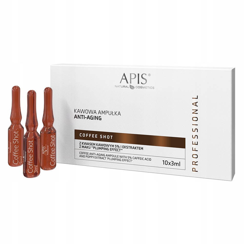 Apis Coffee Shot Ampulka Anti-Aging s kyselinou kávovou 5% 10 x 3 ml