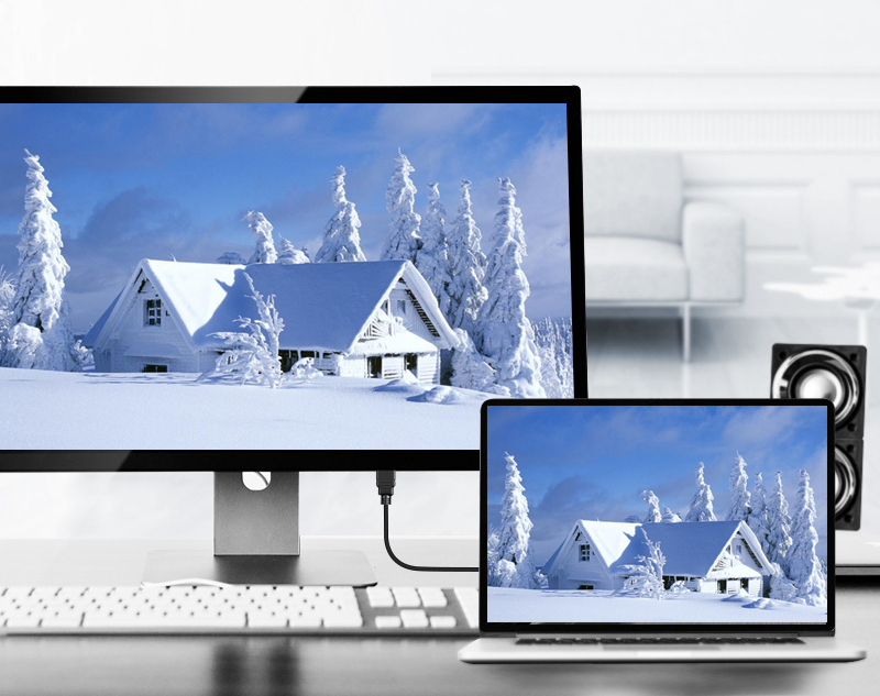 KABEL PRZEWÓD DISPLAYPORT USB-C TYP THUNDERBOLT MACBOOK PLECIONKA 8K 4K 2M Długość kabla 2 m