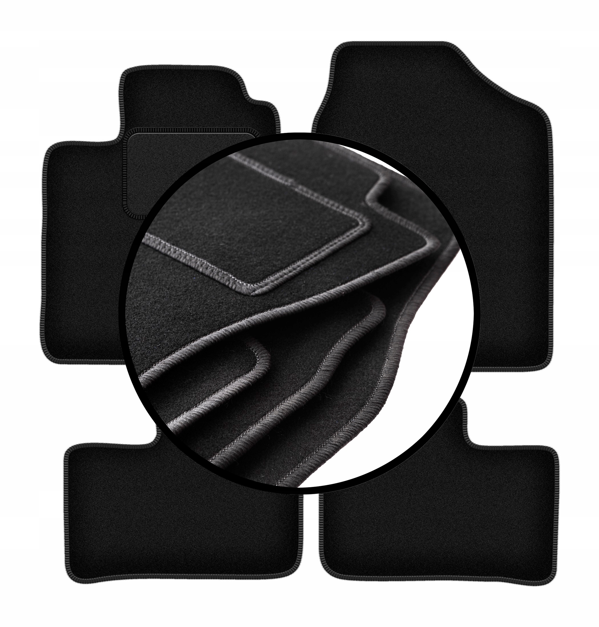 Velurové koberce komplet pro: Daihatsu Cuore VI hatchback (2003-2007)