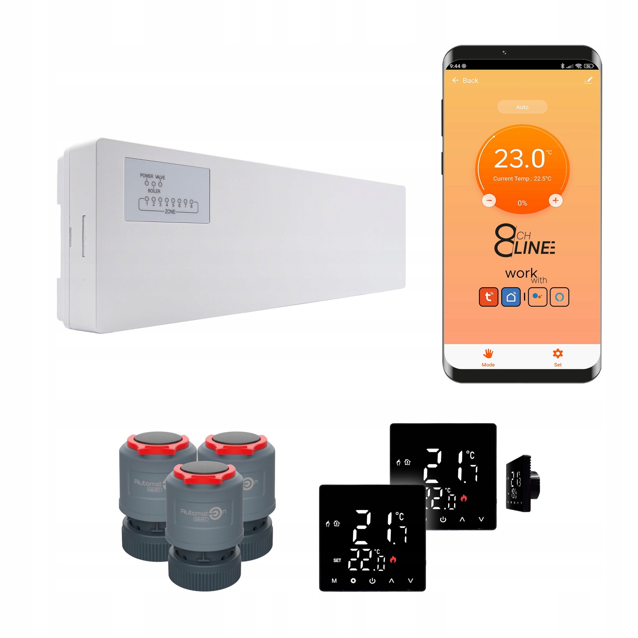 Súprava prívodov na vykurovanie Line 3 izieb termostat Std Zigbee čierna