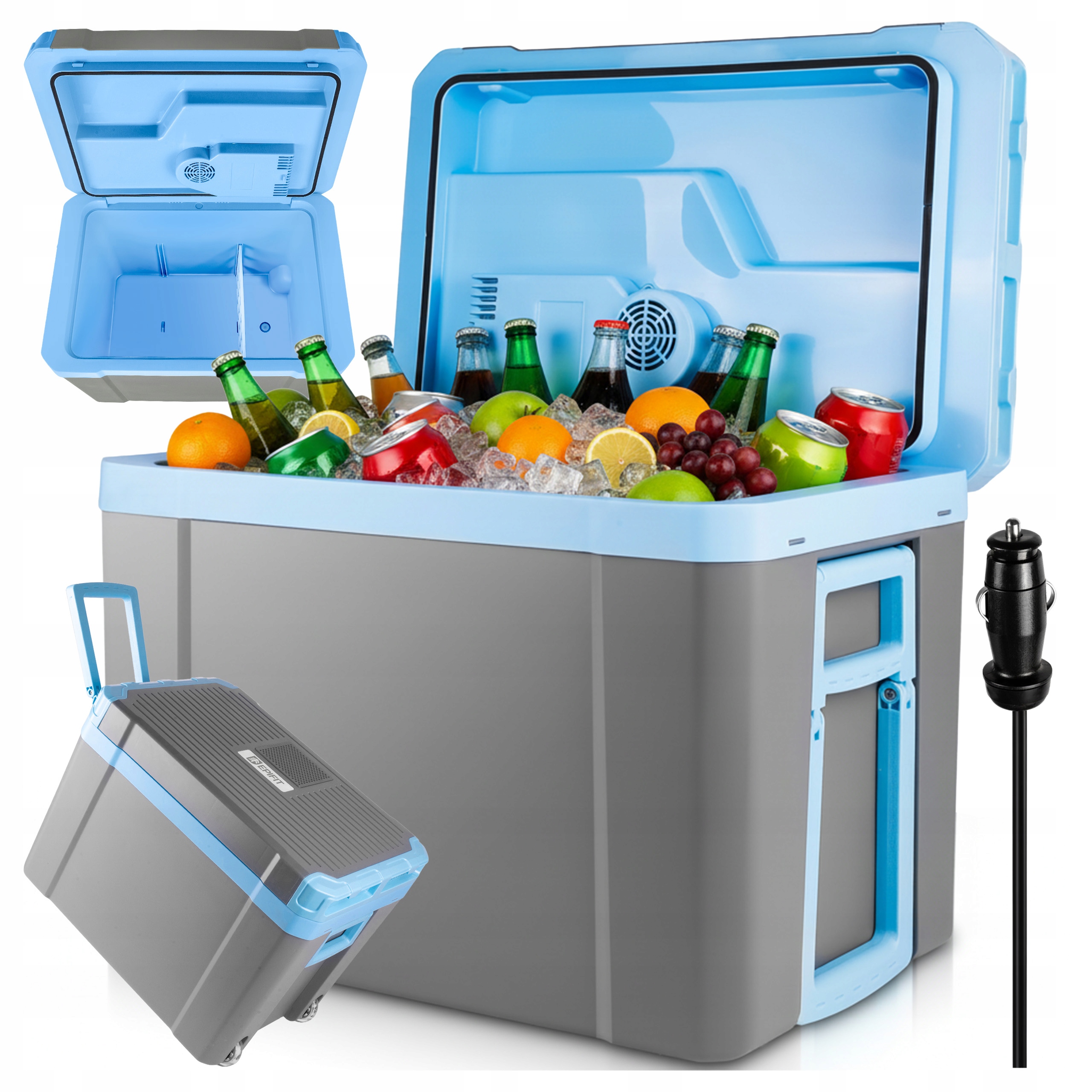 Lodówka Turystyczna Samochodowa 35L Przenośna Kółka Grzanie 2W1 12V/230V