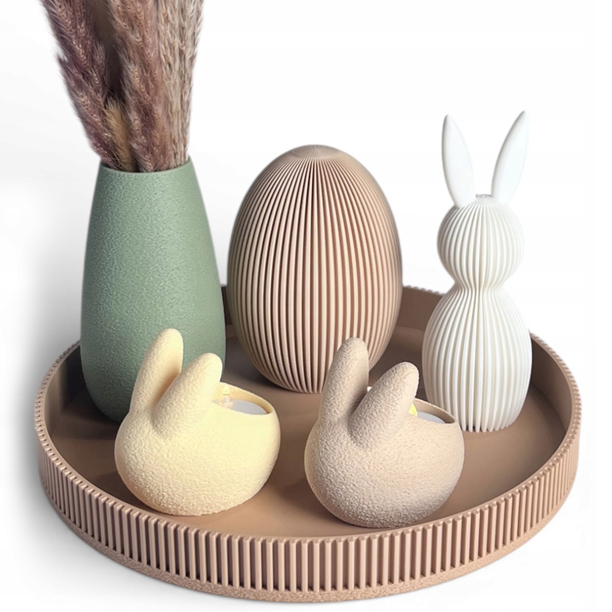 Velikonoční dekorační sada s podnosem – zajíčci vajíčko váza Velikonoce