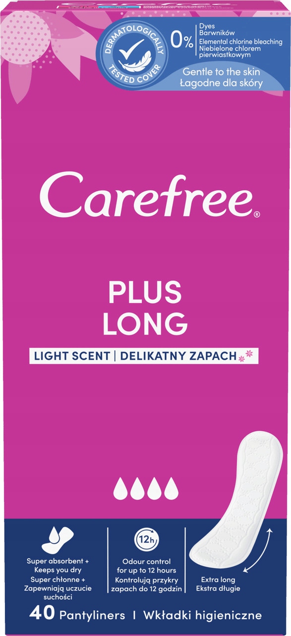 

Wkładki Carefree Plus Long Light Scent 40 szt