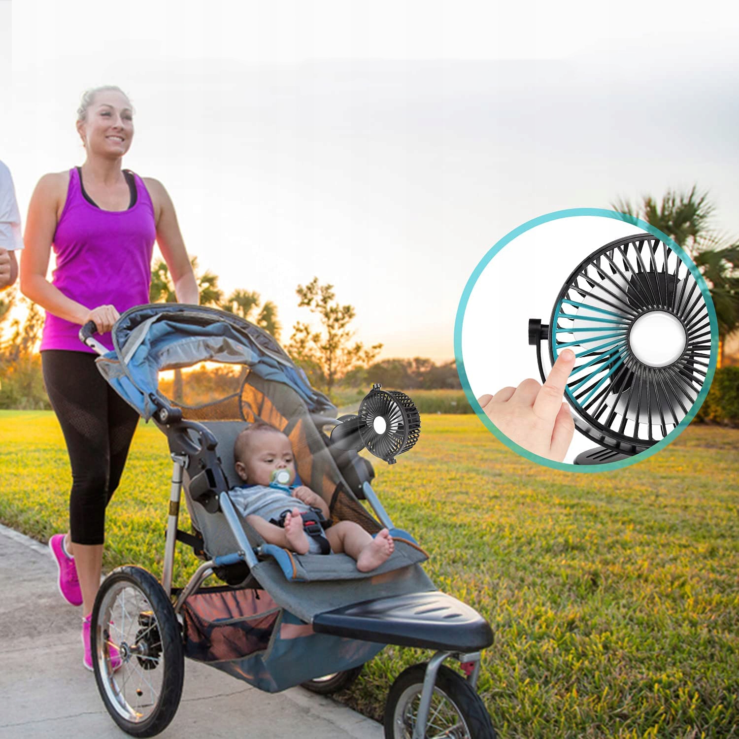 WIATRAK WENTYLATOR SAMOCHODOWY 360° OBROTOWY USB Producent inny