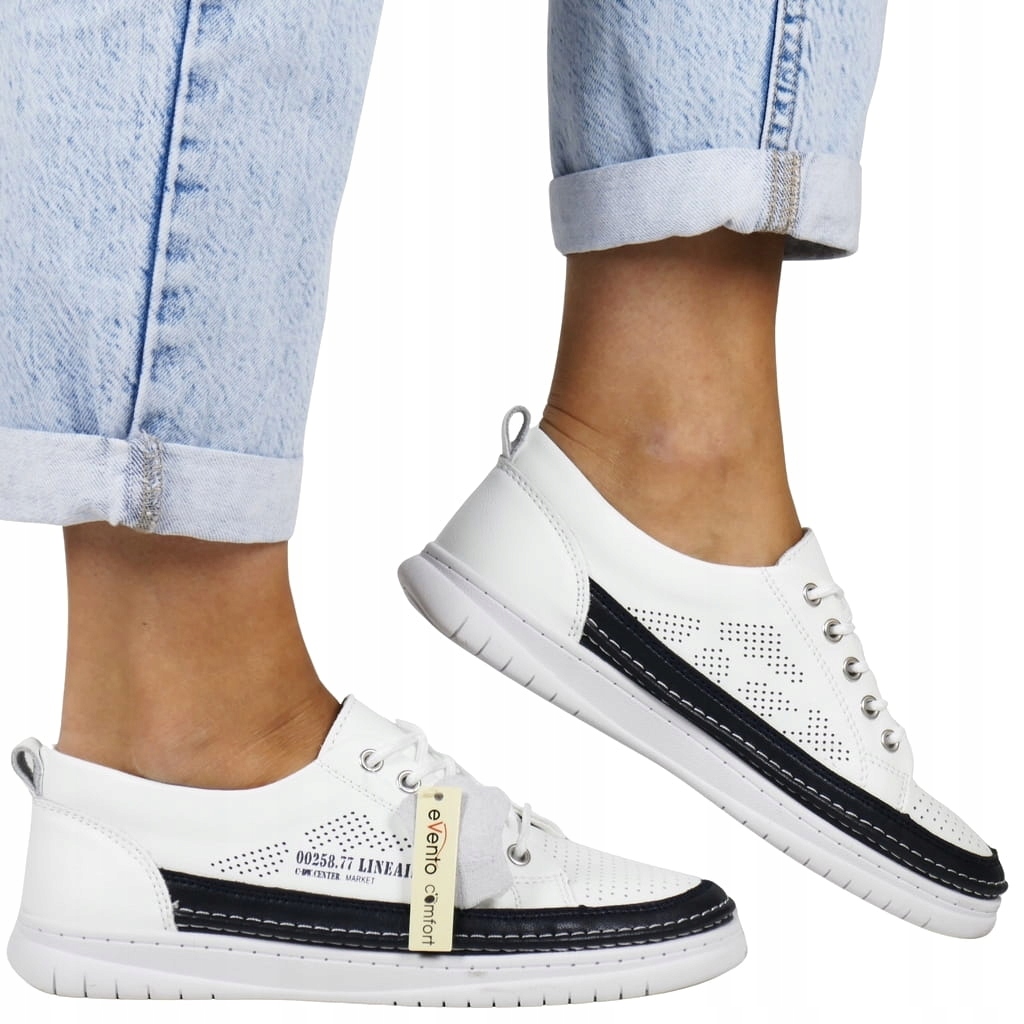 Bílo-modré Tradiční Tenisky Z Přírodní Kůže, Lehké, Pohodlné Hot