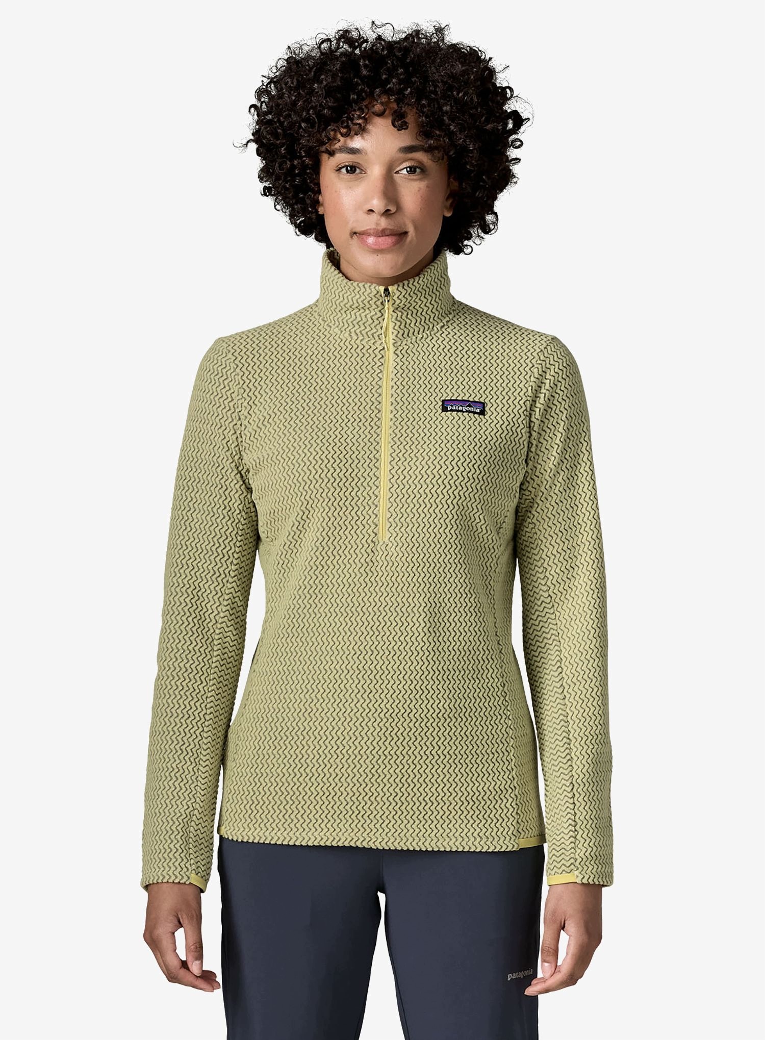 Bluza polarowa damska Patagonia R1 Air Zip Neck vellum green M