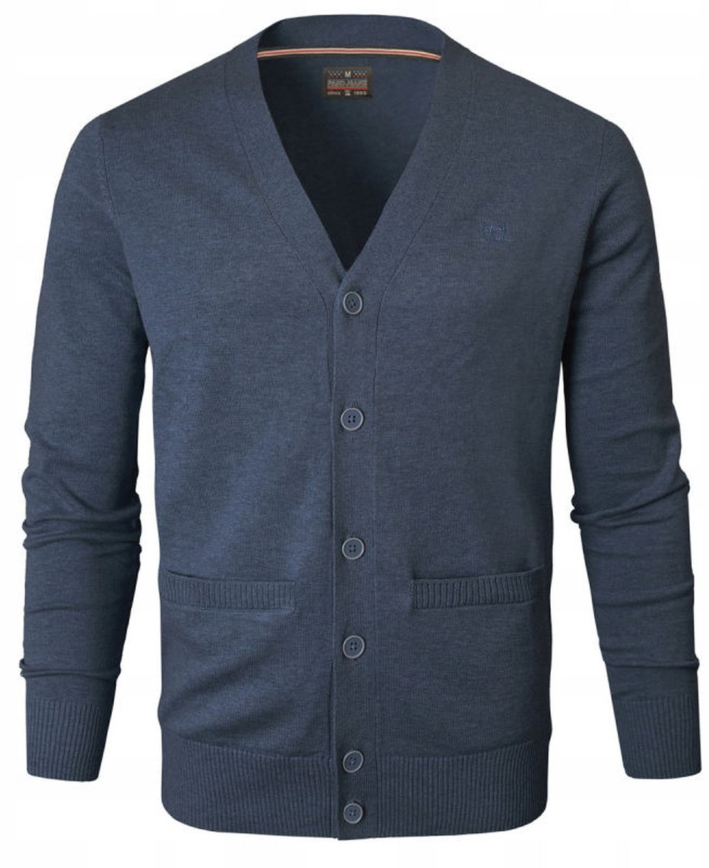 Bavlněný svetr, rozepínací (kardigán) Pako Jeans světlý Námořnická Modrá XL