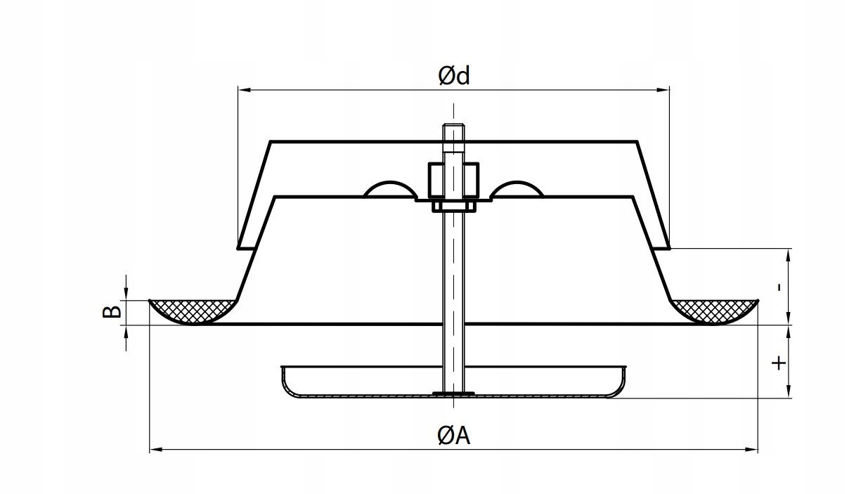 Anemostat wywiewny fi 250mm z ramką zawór, kratka Kolor dominujący biały